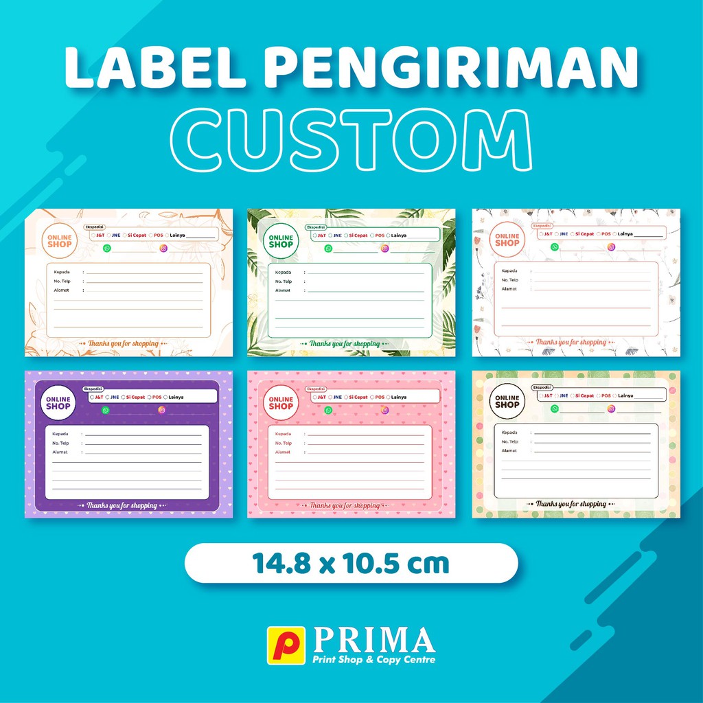 

Cetak Label pengirimian - Bisa Custom ( 14.8x10.5 cm )