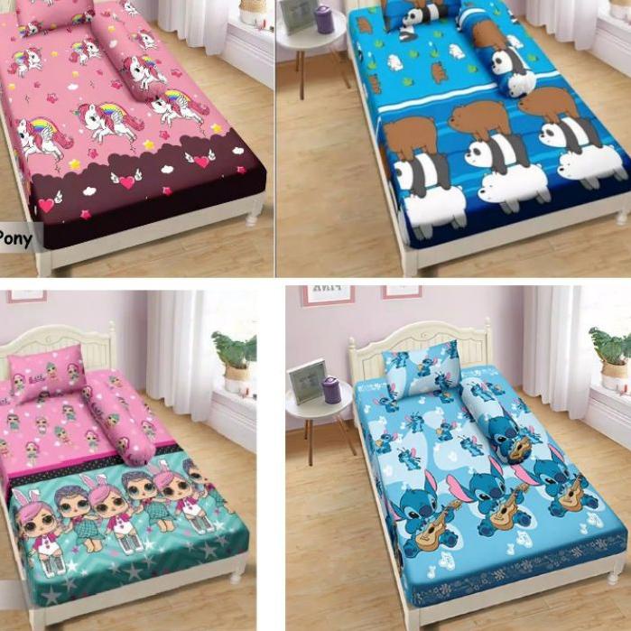 sprei ladyrose ukuran 90x200 motif karakter/bola/minimalis