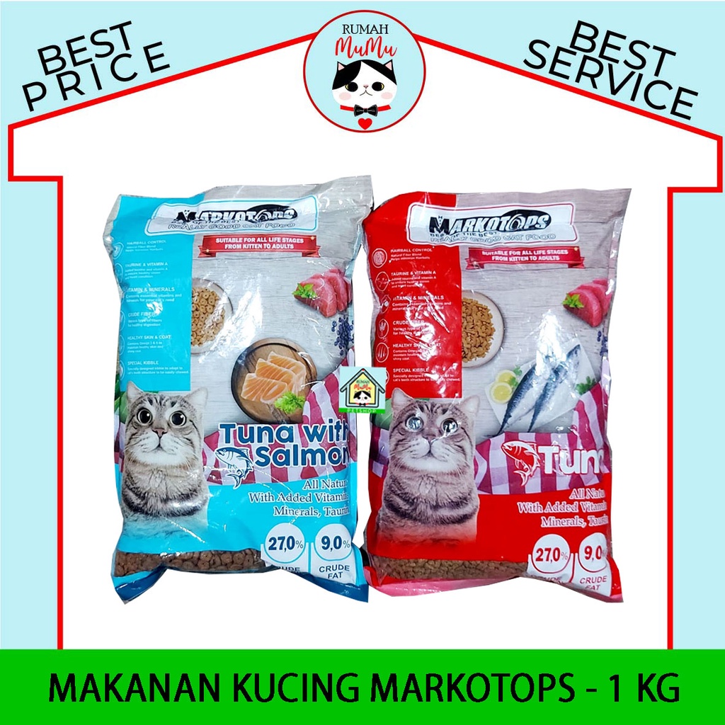 MAKANAN KUCING DRY FOOD MARKOTOPS 1 KG