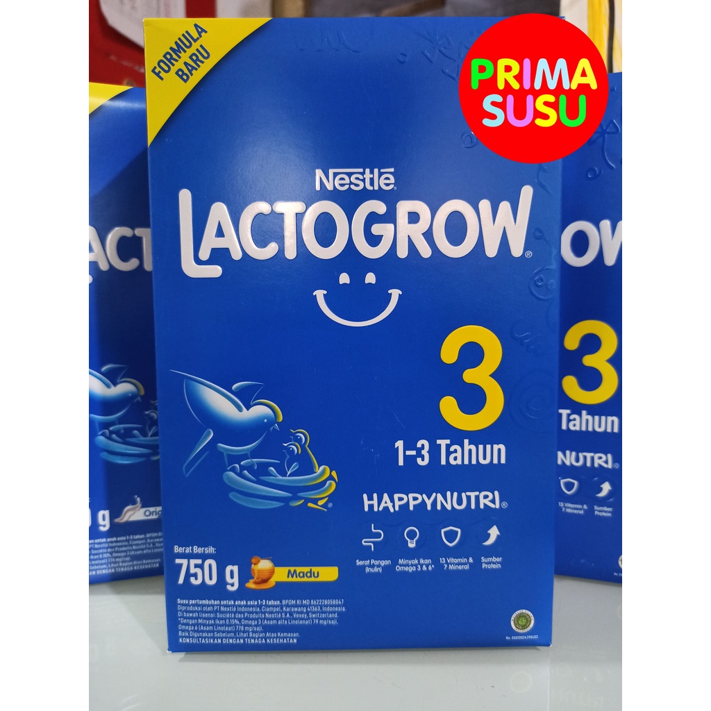 Lactogrow 3 750 Gr, Madu, Original, Vanila