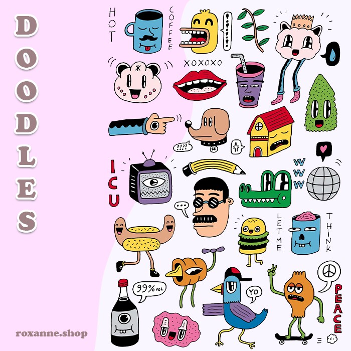 

AESTHETIC STICKER UNTUK HP / STICKER LAPTOP / STIKER JURNAL / STIKER DECO(Code: Doodles)
