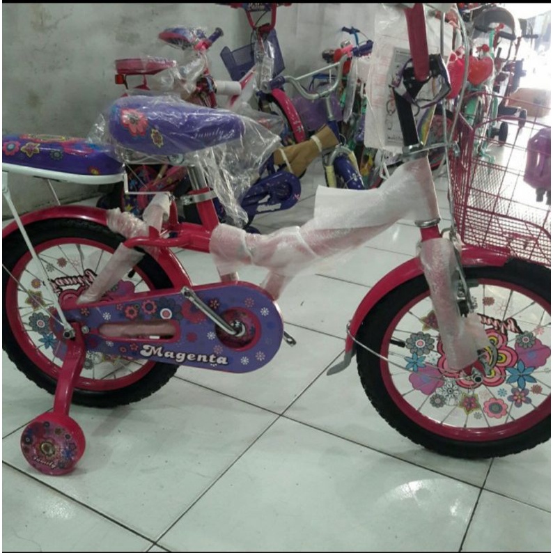Sepeda Anak Keranjang Mini Family Magenta 16inch
