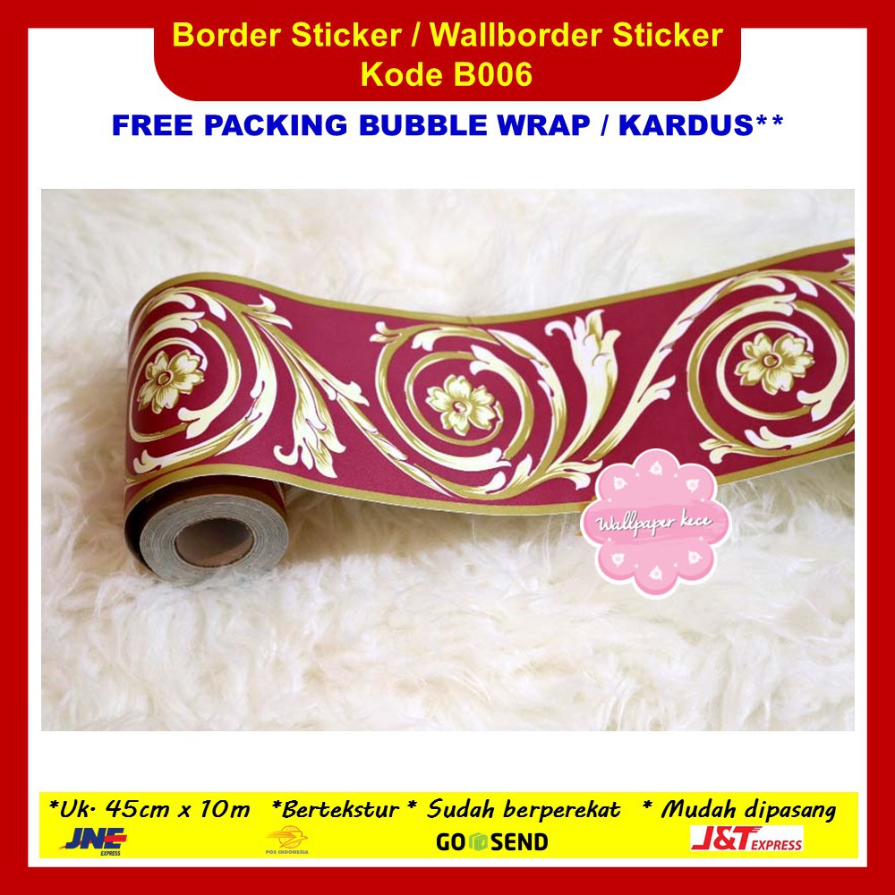 Aksesoris dinding Roll Wallborder Sticker Border Dinding List Tembok Wallpaper Border Stiker B006