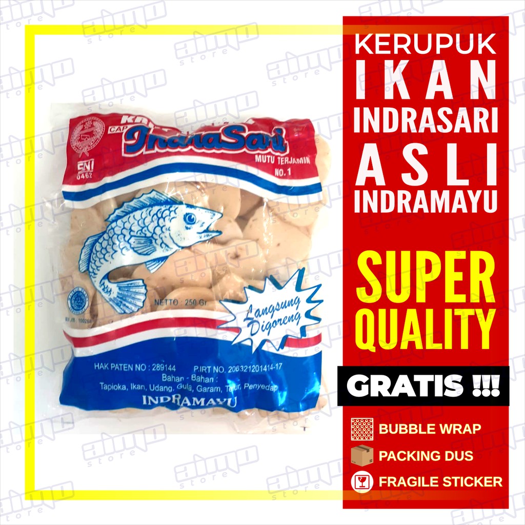 

SUPER PREMIUM Kerupuk IKAN INDRASARI LANGSUNG GORENG ASLI Krupuk khas INDRAMAYU Tanpa Jemur 250 gr