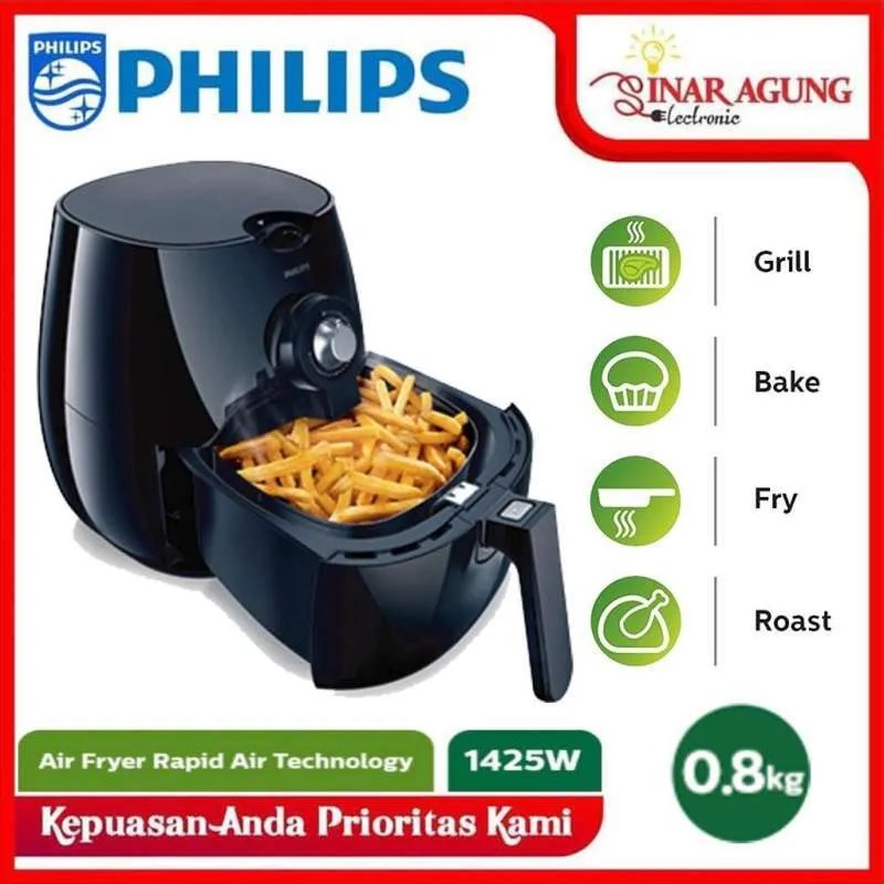 PHILIPS HD9218/50 HD 9218 AIRFRYER AIR FRYER BOND GARANSI RESMI PABRIK HITAM