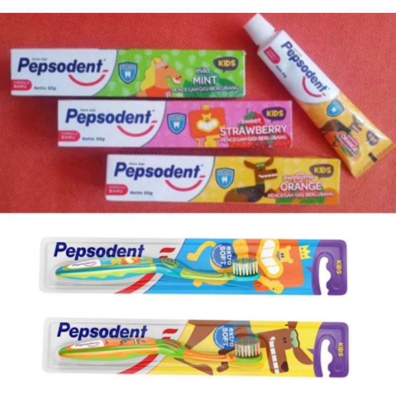 Pepsodent kids pasta dan sikat gigi anak