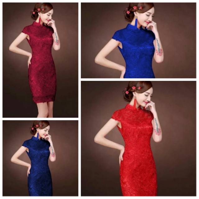 CHEONGSAM Dress Party Pesta Kondangan Model Terbaru Remaja Dewasa Elegan Kekinian 2022 Gaun Imlek Na