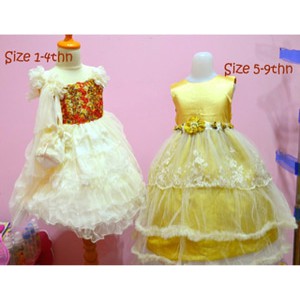 dress anak emas silky