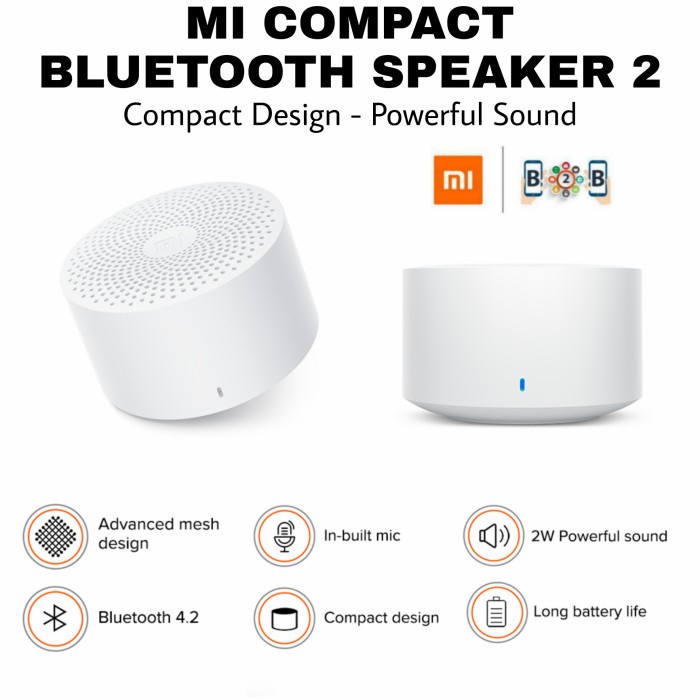 Xiaomi Mi Compact Bluetooth Speaker 2 - Speaker Mini Sound Aktif