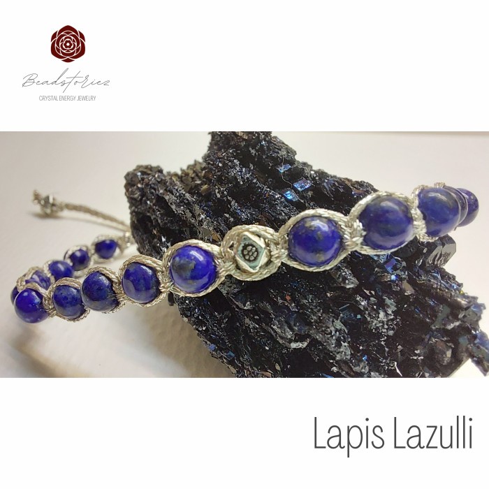 Gelang Gemstone Asli Boho Lapis Lazulli Model Samapura 036