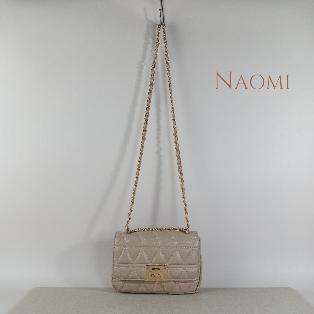 NAOMI - Sling Bag Import Florentia - Tas Selempang - Tas Wanita Dewasa - Kulit Sintetis handbag - tas cewek - tas Tali Rantai mix PU Premium - naomi bag