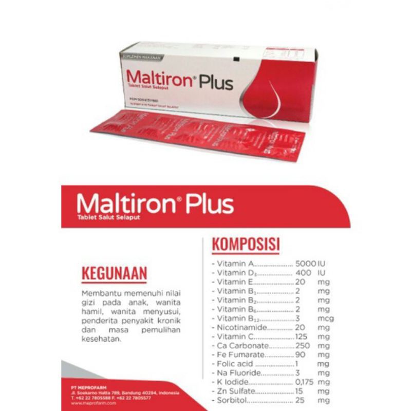Jual Maltiron Plus Vitamin D Dan Vitamin C Obat Anemia Tambah Darah