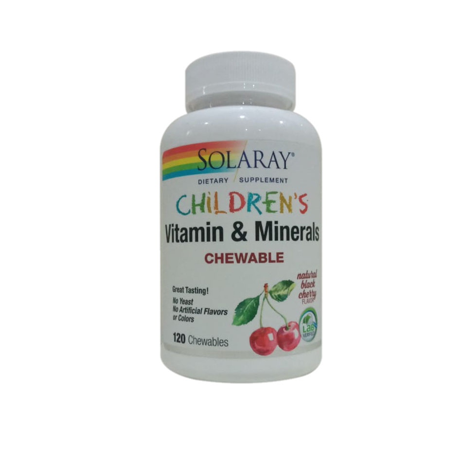 Solaray Children Vitamin Minerals 120 chew Multivitamin Anak Rasa Ceri