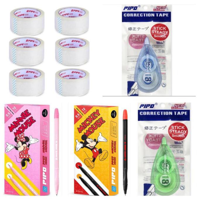 

Big Sale Paket 54 Dapat 6PCS LAKBAN, 2 lusin Pulpen dan 2 PC CT sesuai foto Promo Awal tahun