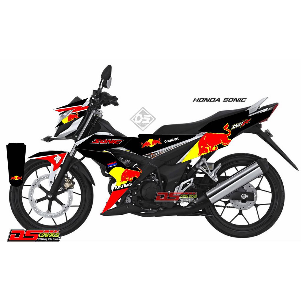 Decal Stiker Striping Honda Sonic Redbull Shopee Indonesia