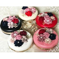 FB-0064 Tas Pesta Bulat Bunga Import Cantik