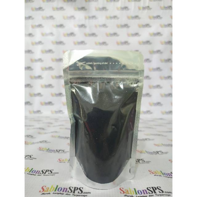 BUBUK GLITER HITAM BLACK GLITTER POWDER 100gr ZIP LOCK