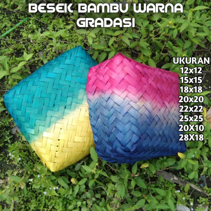 BESEK BAMBU WARNA GRADASI / HAMPERS / BOX NASI / CATERING