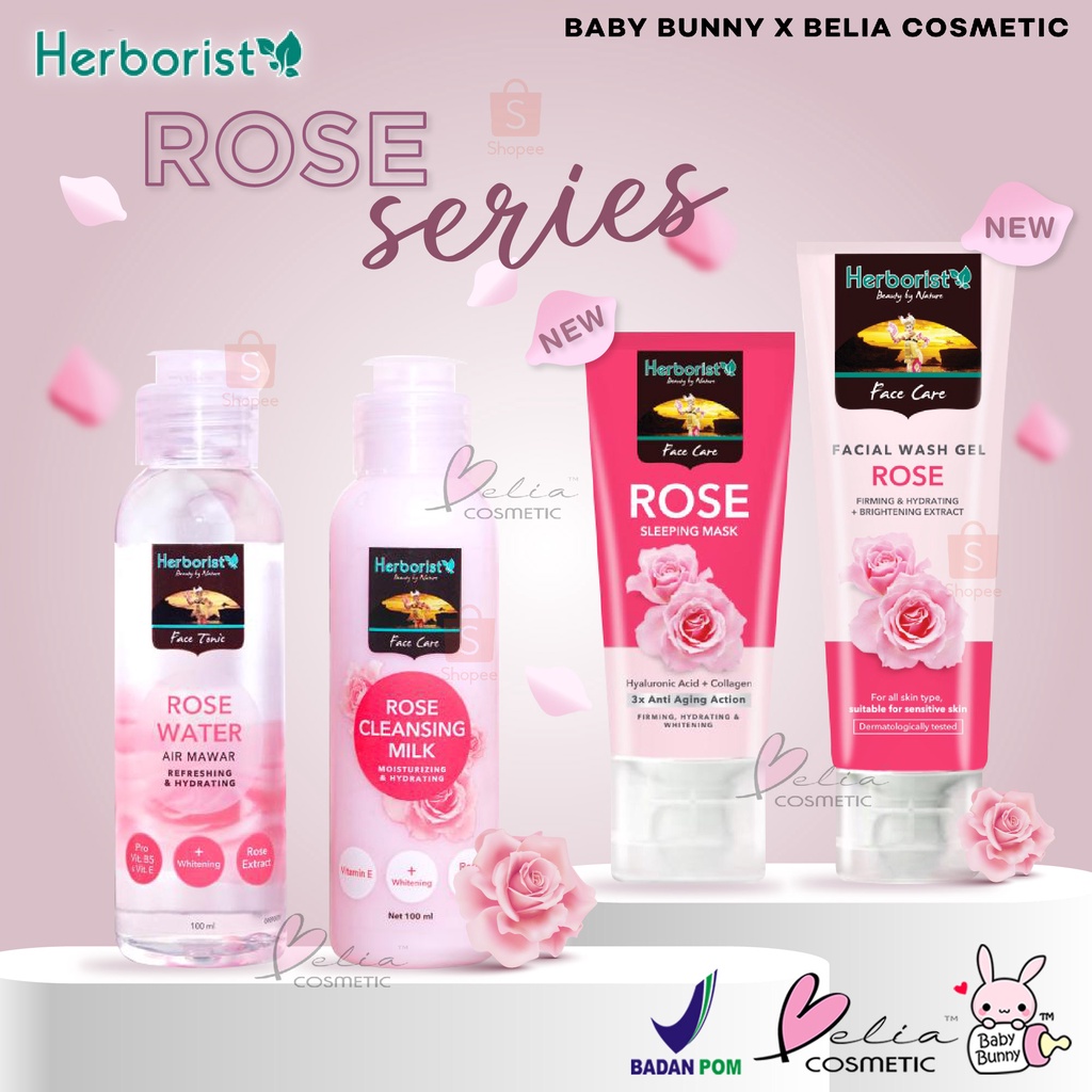 ❤ BELIA ❤ HERBORIST Rose Water &amp; Cleansing Milk | Sleeping Mask | Facial Wash | air mawar herborist