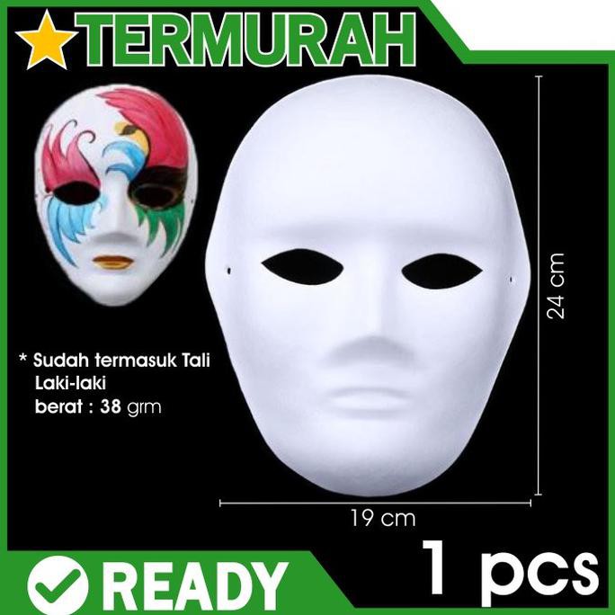 Topeng Lukis Wajah Polos Putih Wanita Pria Perempuan Laki Laki - WAJAH PRIA {HEMAT Kode 1452