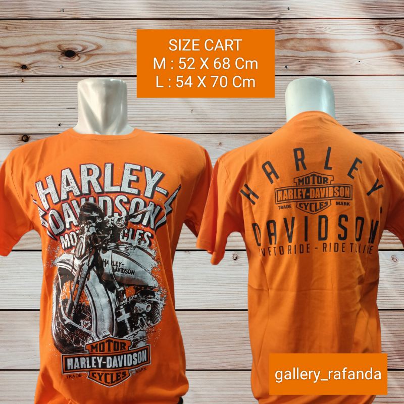kaos harley davidson pendek orange