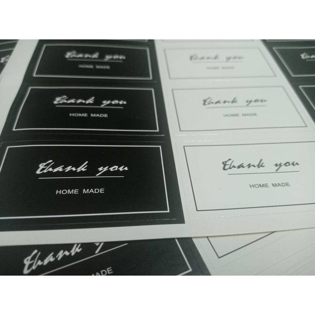 

TH001 Sticker Label Persegi Thank You Homemade Hitam Putih Seal Kemasan