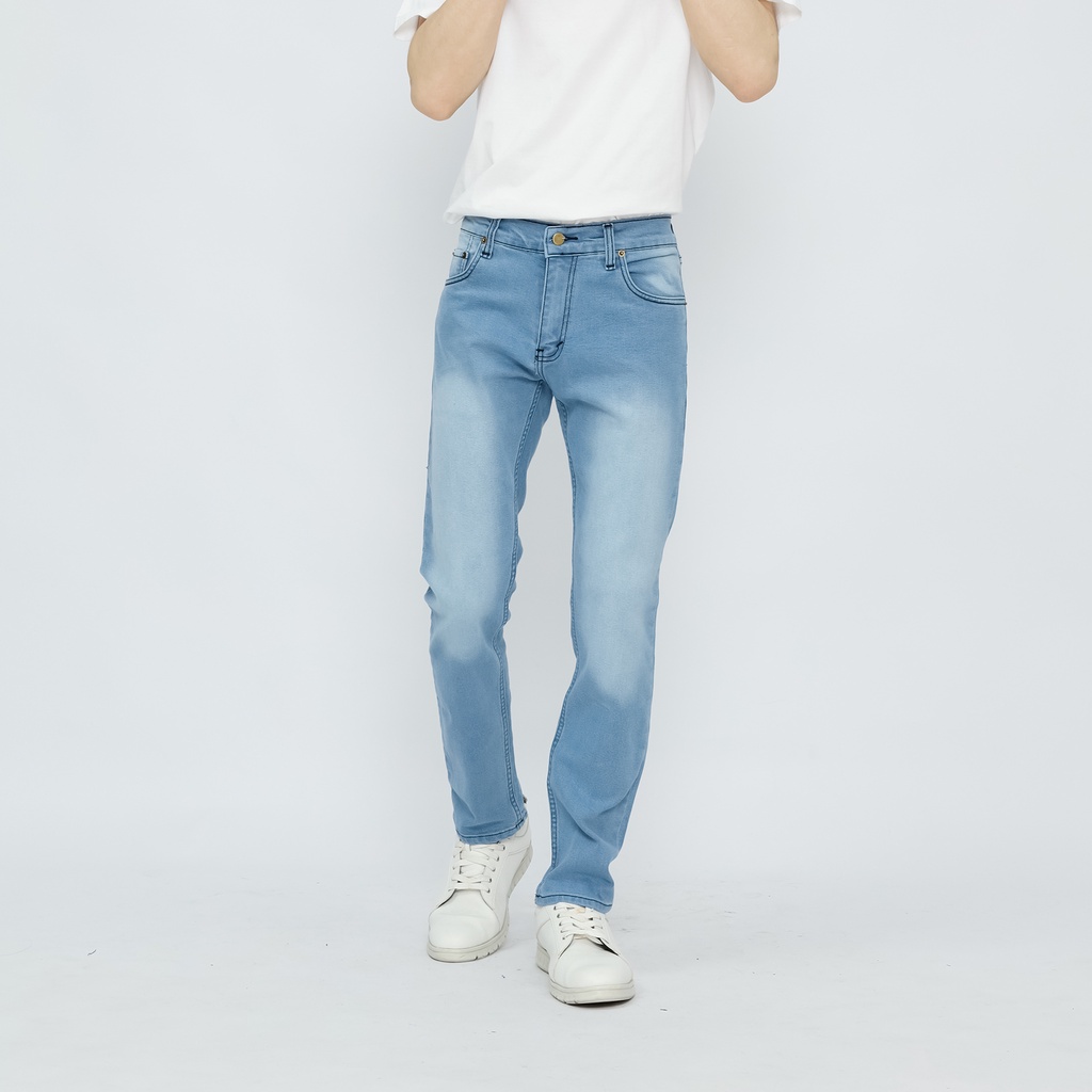 Fathco - Celana Denim Slimfit Pria Bluebleach Scrub