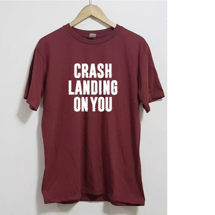 Kaos Baju Combed 30S Distro CRASH LANDiNG ON YOU polos custom korea
