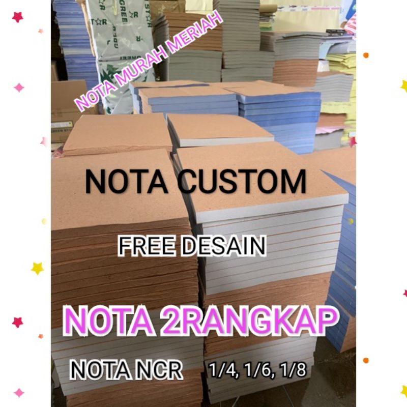 

NOTA LAUNDRY CUSTOM NOTA BON FREE DESAIN UKURAN 1/4, 1/6, 1/8