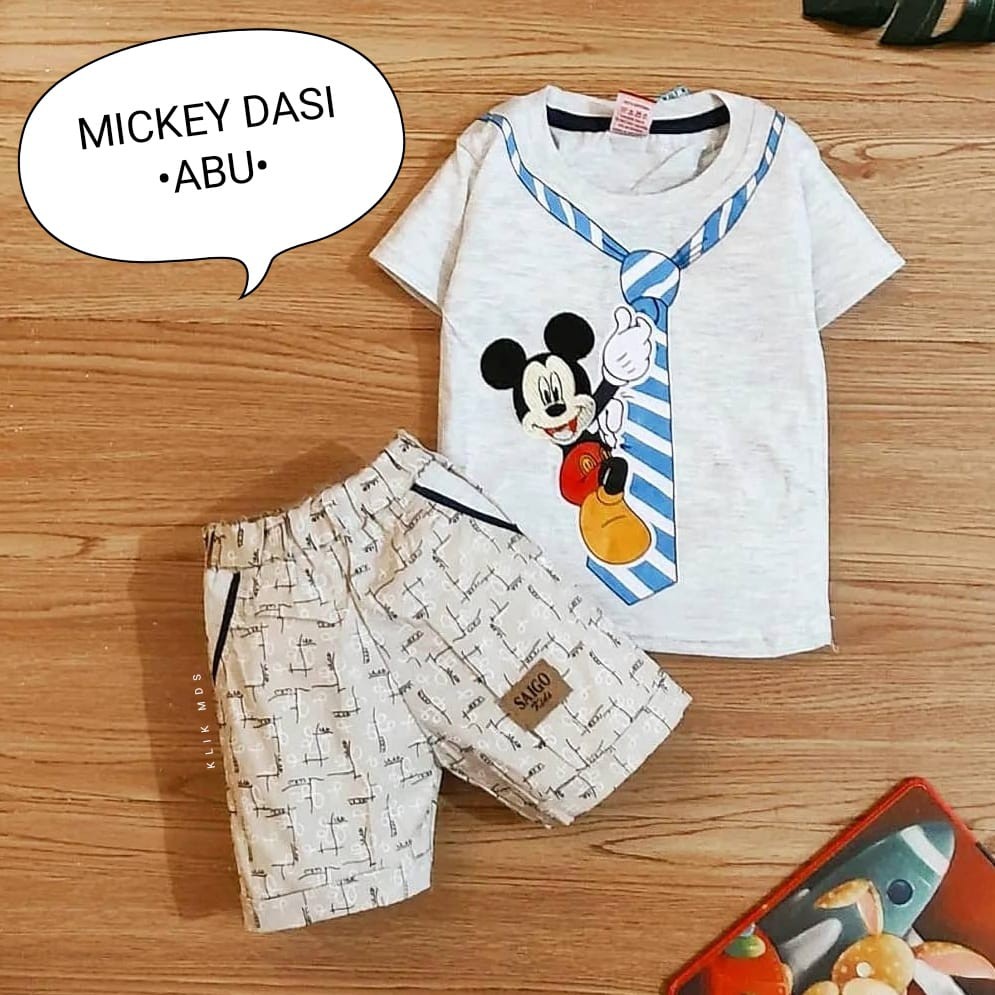 Klik Mds Setelan Baju Anak Bayi Laki-laki Dasi Tikus Bordir 1 Ukuran Usia 2-9 Bulan