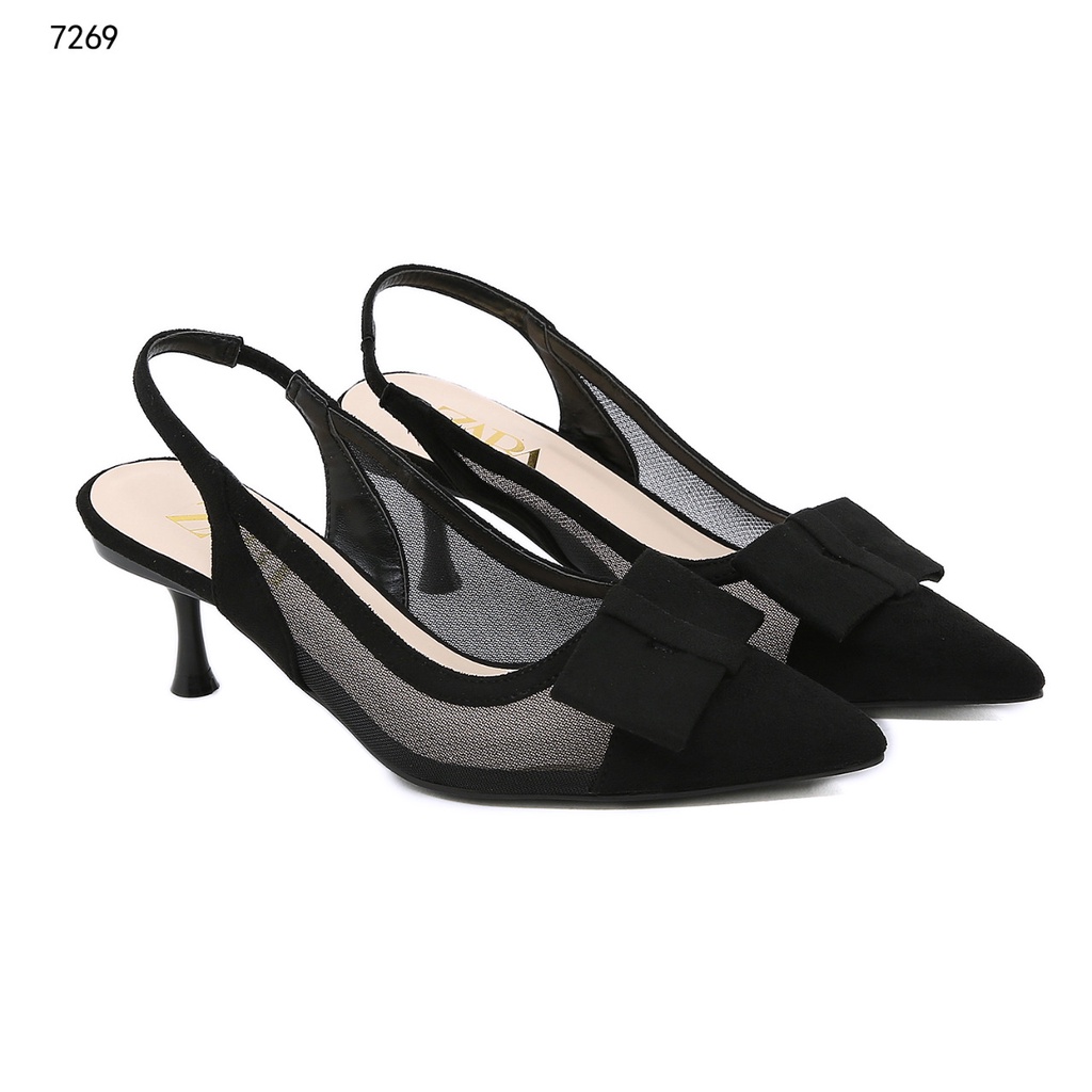 ZR New Woman Faux Suede Heeles Slingback Shoes #7269