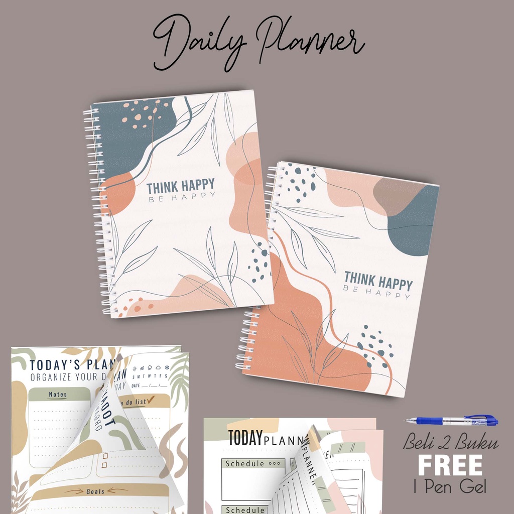 

Artomaringi Daily Planner Note Book A5 Beli 2pcs Gratis Pulpen BCB10