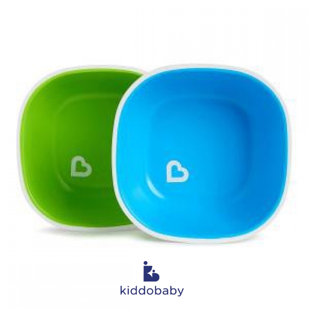 Munchkin Splash 2 Bowls With Grip - Blue/Green