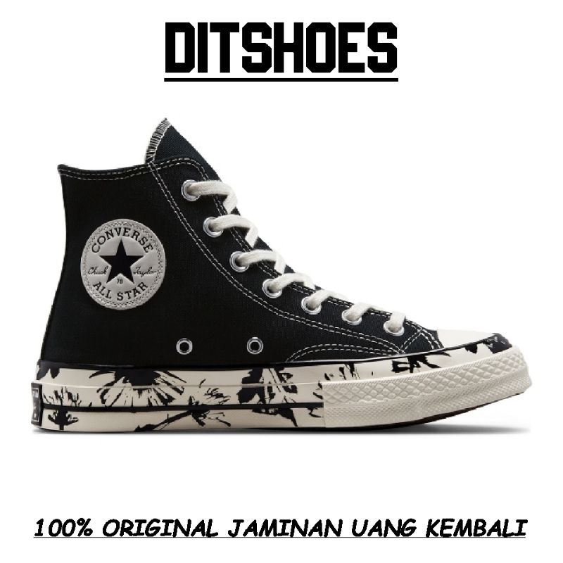 CONVERSE CHUCK 70s HI FLORAL FUSION BLACK EGRET