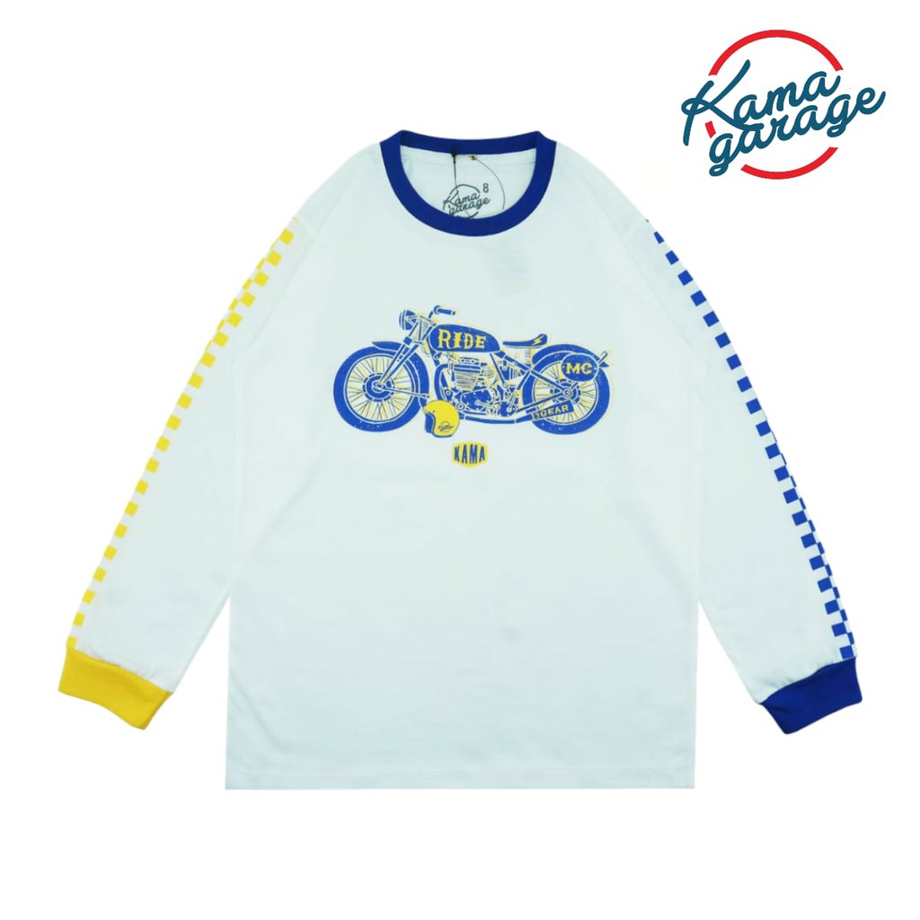 KAMA GARAGE Ride MC - kaos anak motor lengan panjang unisex