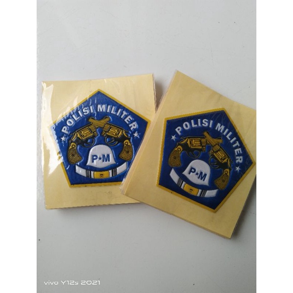 Stiker PM Polisi Militer TNI  Timbul Embos 6x7 cm Stiker Kopaska TNI AL Timbul Embos Motor Stiker