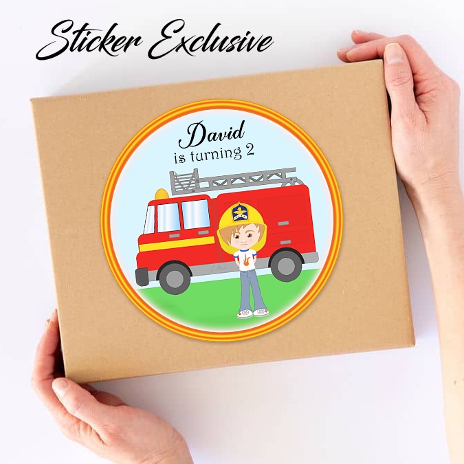 

50 STIKER / STICKER FIREMAN 2-1 UTK BAG / BENTO / SOUVENIR ULTAH ULANG TAHUN