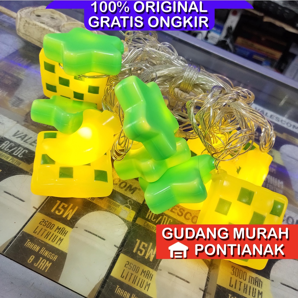 Lampu Seri Ketupat Juntai Bintang Bulan Ketupat