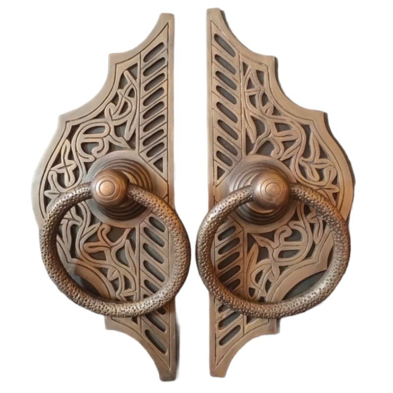 Handle Pintu Gebyok / Tarikan Pintu Rumah Gebyok Antik Kuningan Motif Gunungan Besar