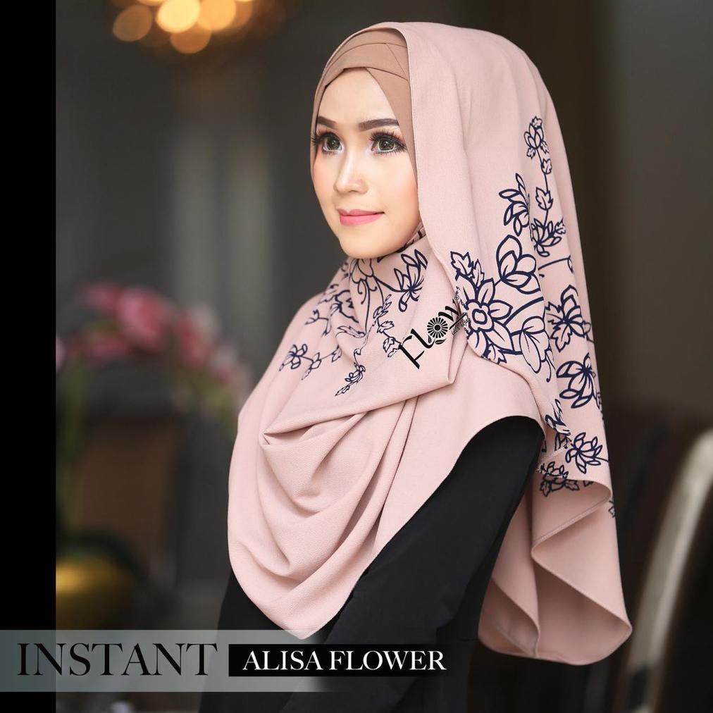Pashmina Instan Alisa Flower Ori Flow