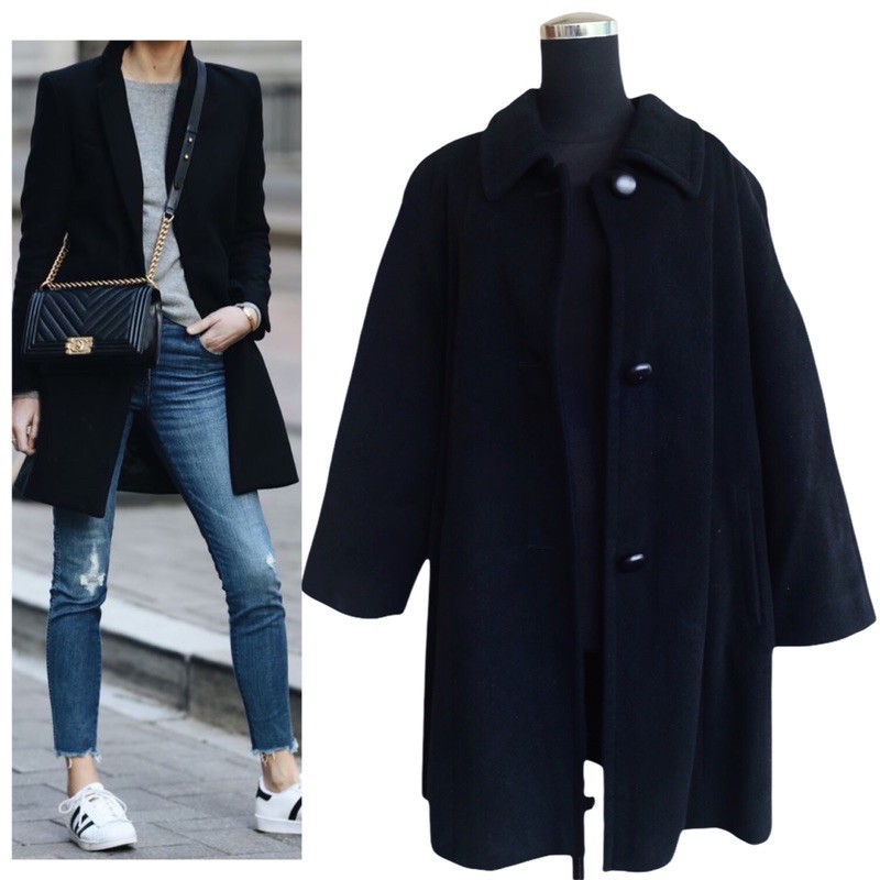 black womens wool coat