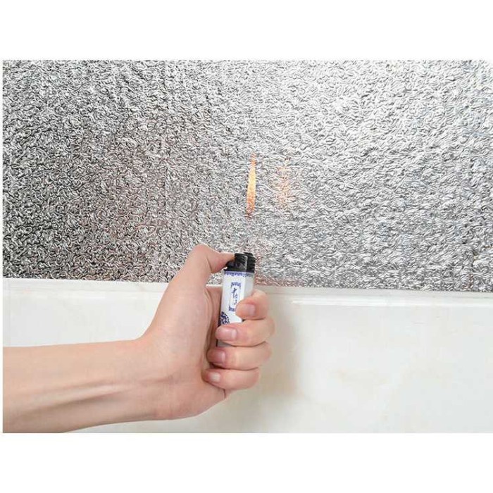 wallpaper aluminium foil anti minyak waterproof 100x60 cm