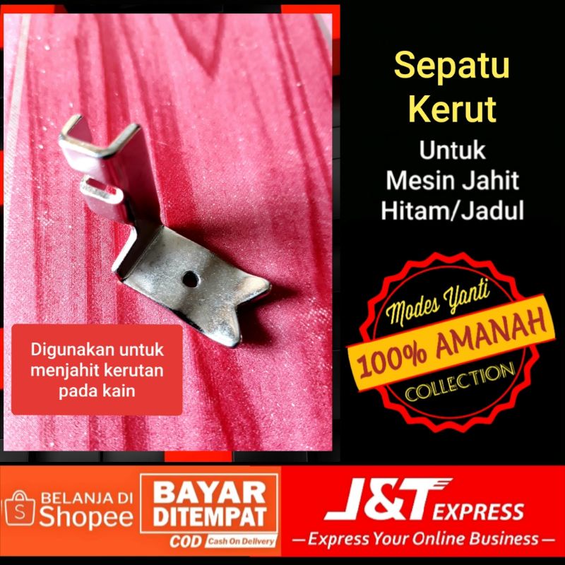 Sepatu kerut mesin jahit hitam jadul butterfly