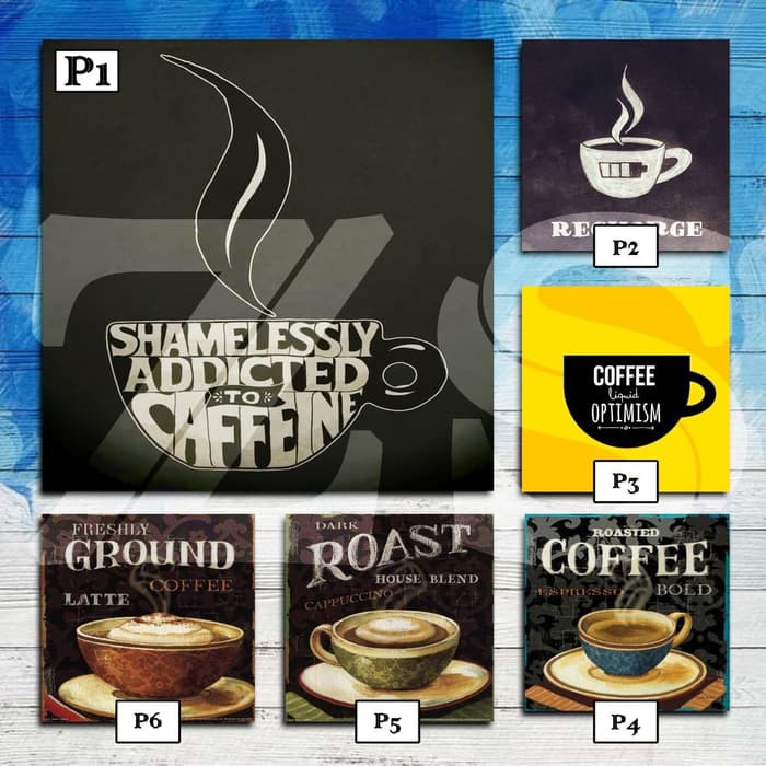 HIASAN DINDING POSTER KAYU TEMA COFFEE DEKORASI DINDING VINTAGE