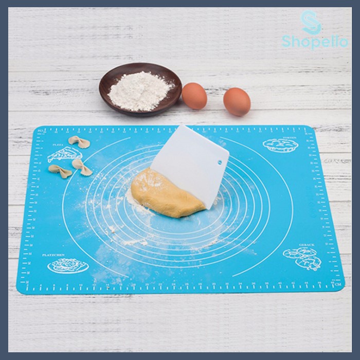 SHOPELLO - [MEDIUM 50x40cm] Alas adonan kue Silicone Mat Alas Adonan Kue Silikon