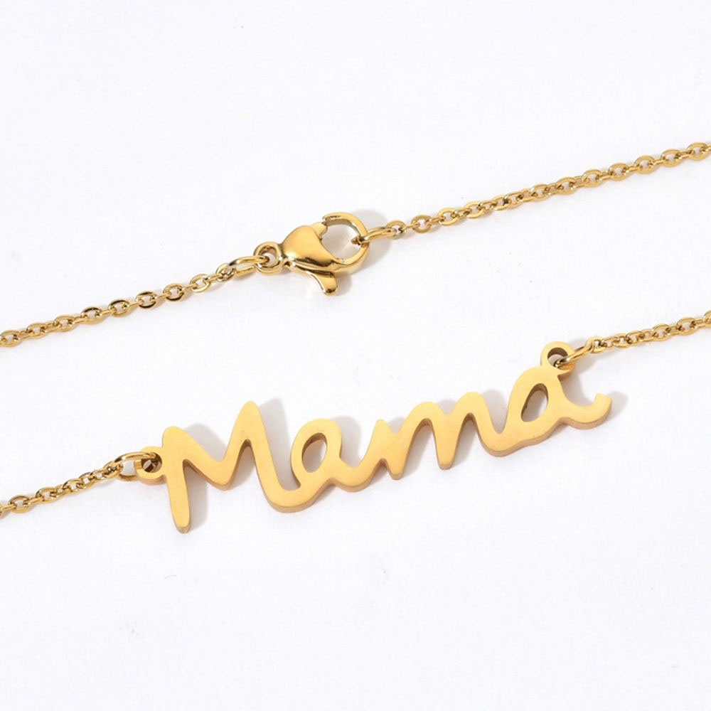 Kalung choker Liontin Tulisan MAMA Gaya retro Untuk Wanita