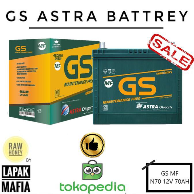 Jual ACCU AKI MOBIL GS ASTRA MF N70 12V 70AH HARGA GROSIR | Shopee