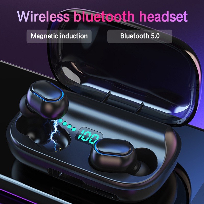 Headset Bluetooth T11 TWS Headset Bluetooth 5.0 Full Bass Wireless Earphone 9D 1800mah