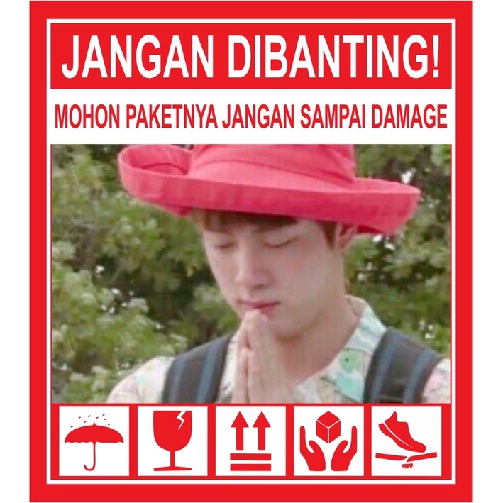 STIKER FRAGILE KPOP LUCU KOREA STIKER JANGAN DIBANTING-P