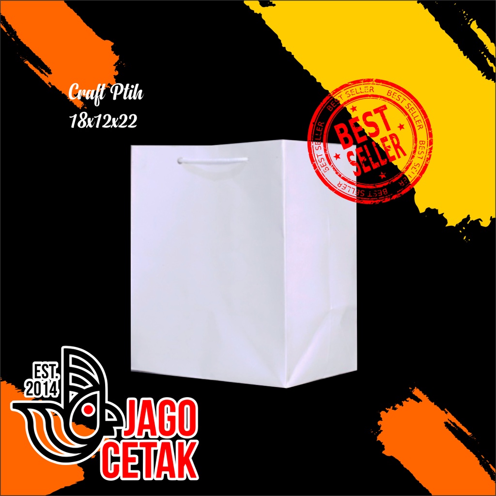 

Harga perlusin (12biji) PUTIH 18x12x22 craft PxLxT polos , paperbag craft putih